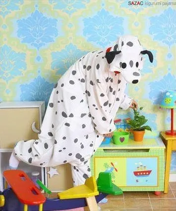 Dropshipping Anime Onesie Sleepwear Polar Fleece Cartoon Dalmatians Pajamas Adult Pyjamas Party in Stock for Adults |