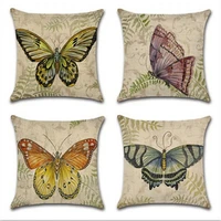 cute butterfly cotton linen pillow case throw cushion casehome soft room gifts single sides printing