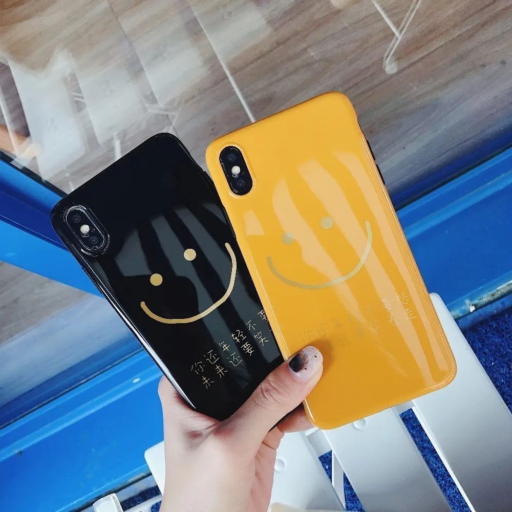 Роскошный чехол из закаленного стекла для iPhone 7 8 Plus silion TPU прозрачный желтый X XR XS