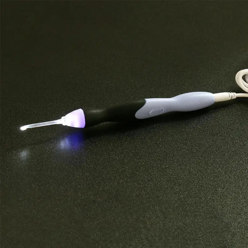 9 в 1 USB светящиеся крючки вязальные Вязание иглы светодиодный набор инструментов