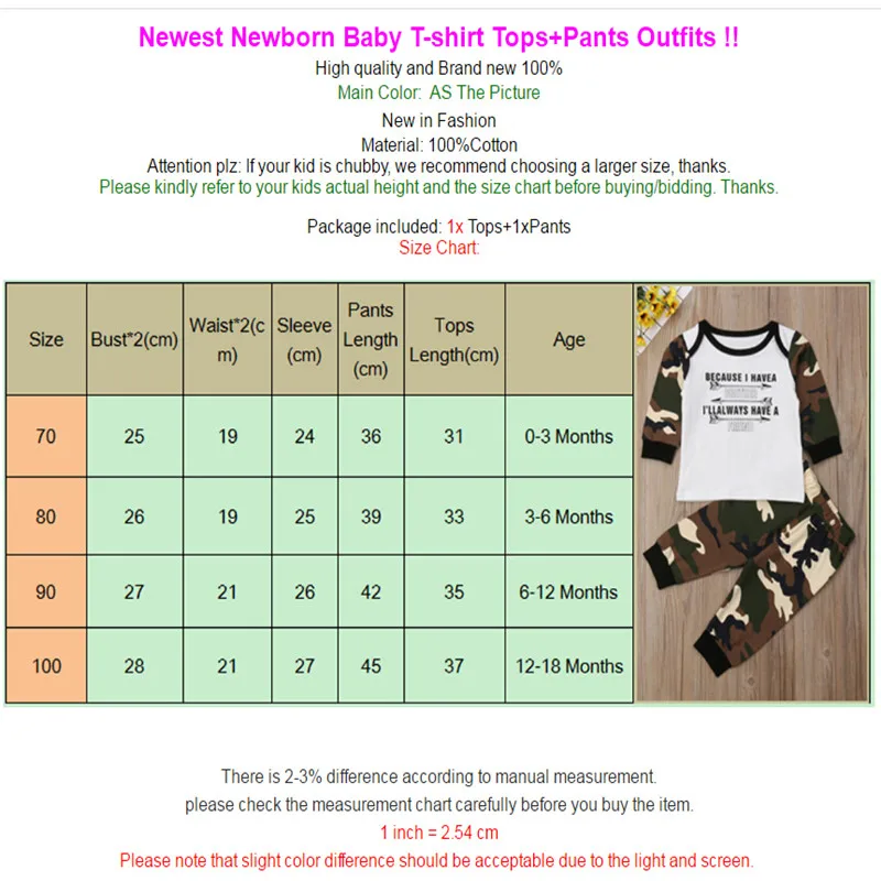 Комплект одежды для маленьких мальчиков осенняя камуфляжная футболка с длинными