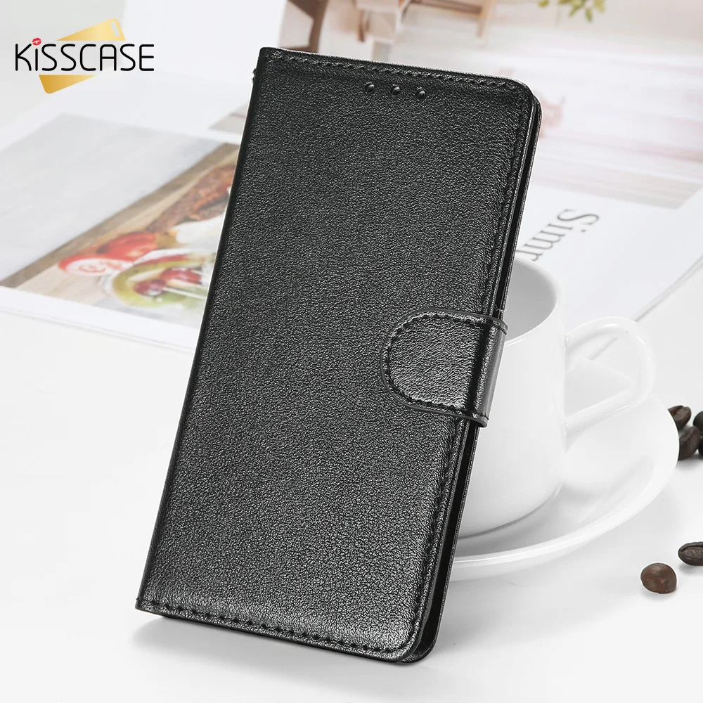 Кожаный Простой чехол KISSCASE для iPhone X XR XS Max 5 5S SE 6 7 8 6S Plus кошелек с подставкой и