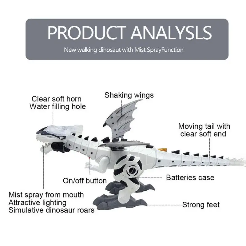 Механический спрей в форме динозавра электрическая игрушка-свет Spitfire