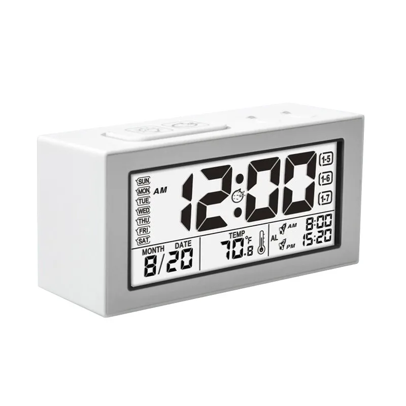 Цифровой ЖК дисплей будильник Wake Up Light Электронный большой настольные часы с даты