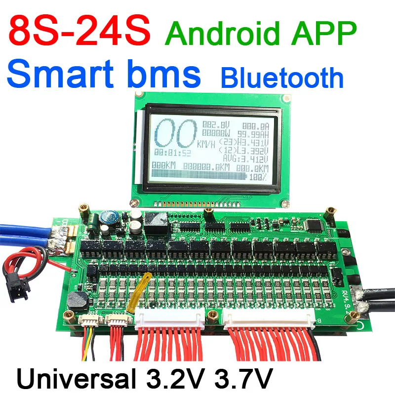 Смарт батарея 8S до 24S плата защиты bms Bluetooth приложение для телефона Lifepo4 Li Ion 10S 13S 14S