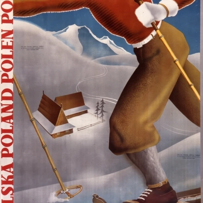 Зима в Польше плакат печать Мэри Эванс картина Libraryonslow Auctions Limited (24X36)|Таблички и