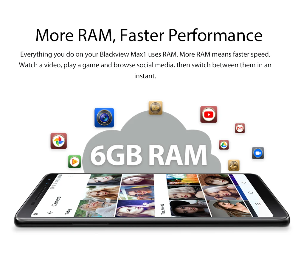 Blackview Max 1 смартфон 6 ГБ + 64 01 &quotэкран 4680 мАч Mt6763t Восьмиядерный Android 8 мобильный