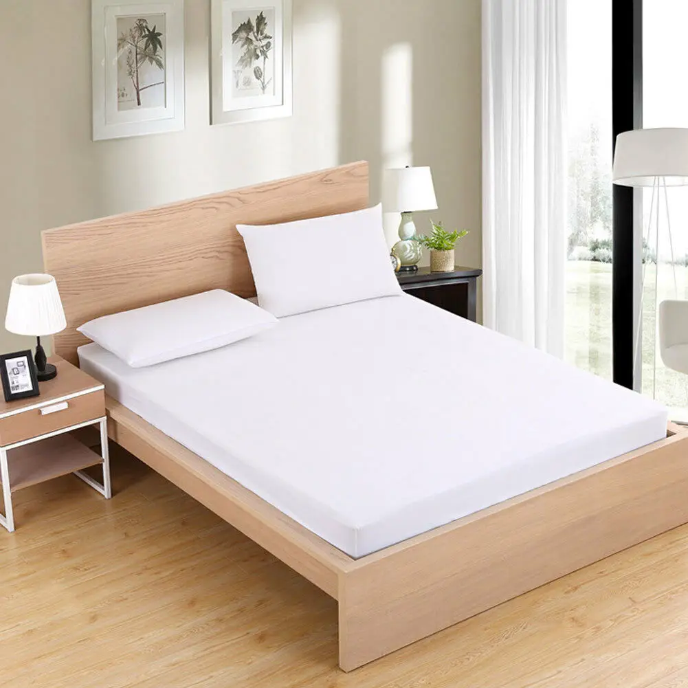 Простыня эластичная однотонная для двуспальной кровати|Покрывало| |