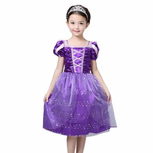 Toddler Kids Baby Bibs Girls Lovely Cute Princess Costume Fairytale Aurora Rapunzel Lace Party Birthday Dress Children Clothing | Детская