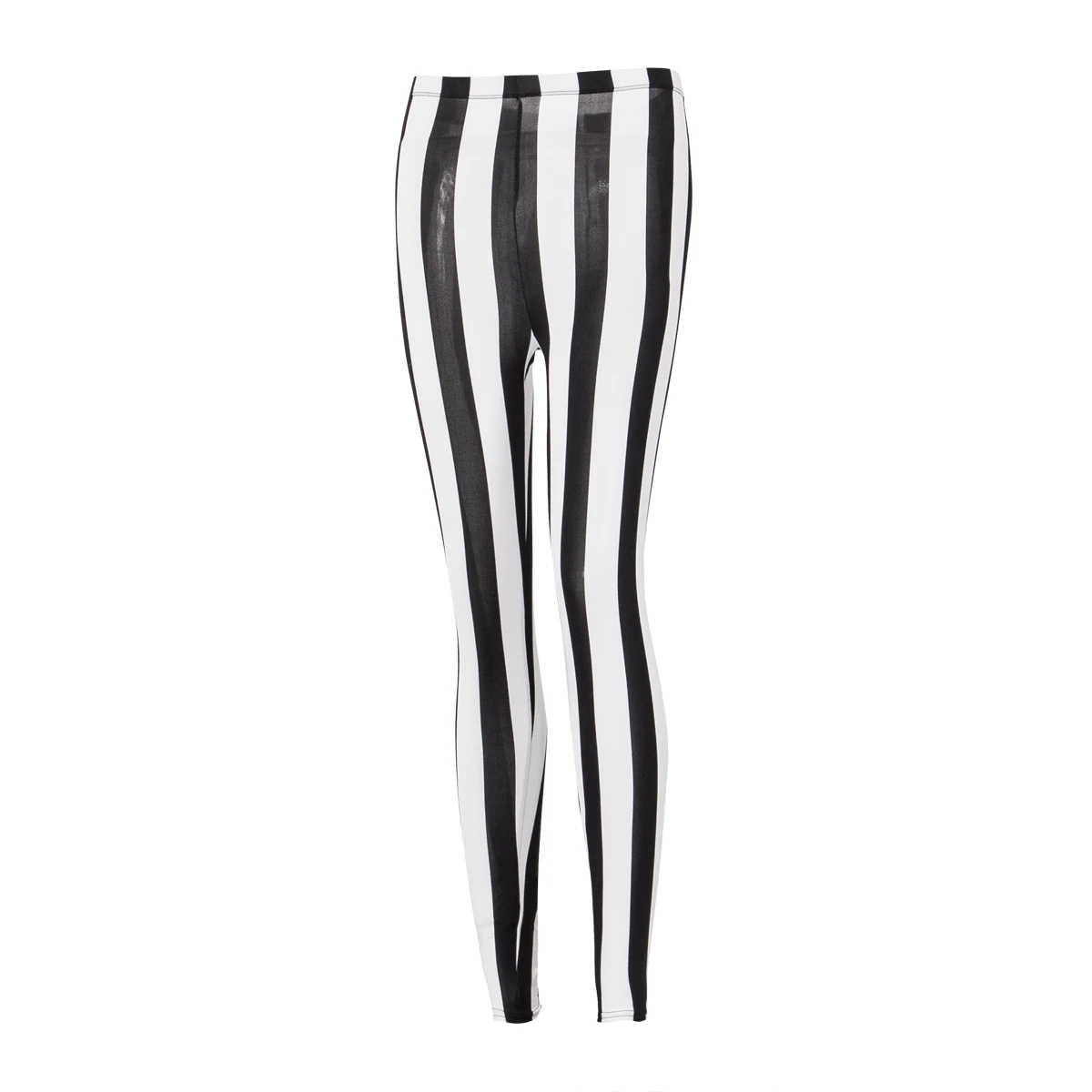 

Women's Fashion Sexy Leggings Vertical Stripe Stretch Legging Black and White Spandex Zebra Pants For Women