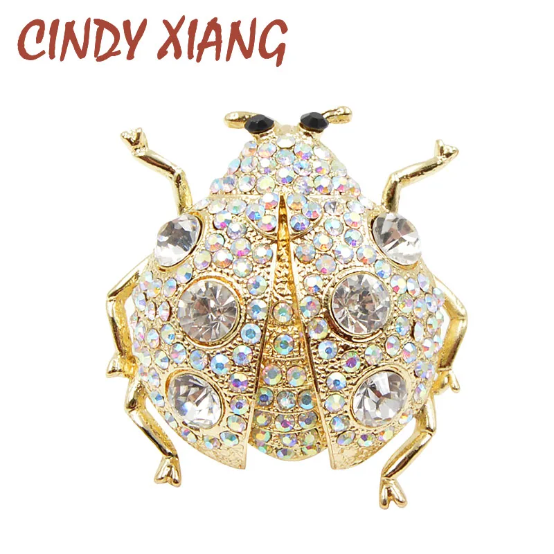 Женская Брошь в виде коровки CINDY XIANG модная брошь насекомых со стразами |