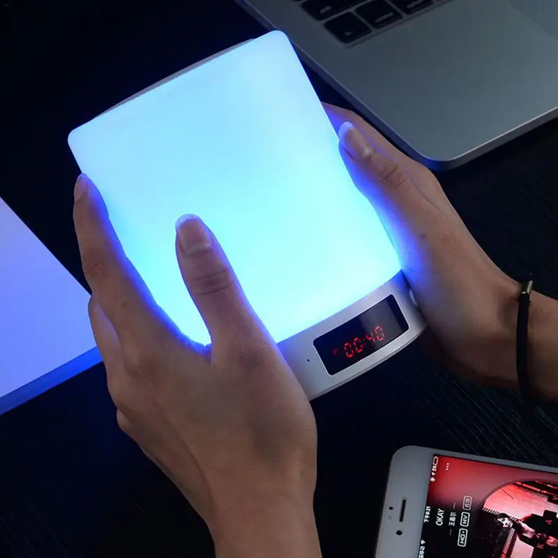 Bluetooth Wireless Speaker Mini Home Portable LED Colorful Lights Smart Alarm Clock Night Light Atmosphere Audio Holiday Gifts |