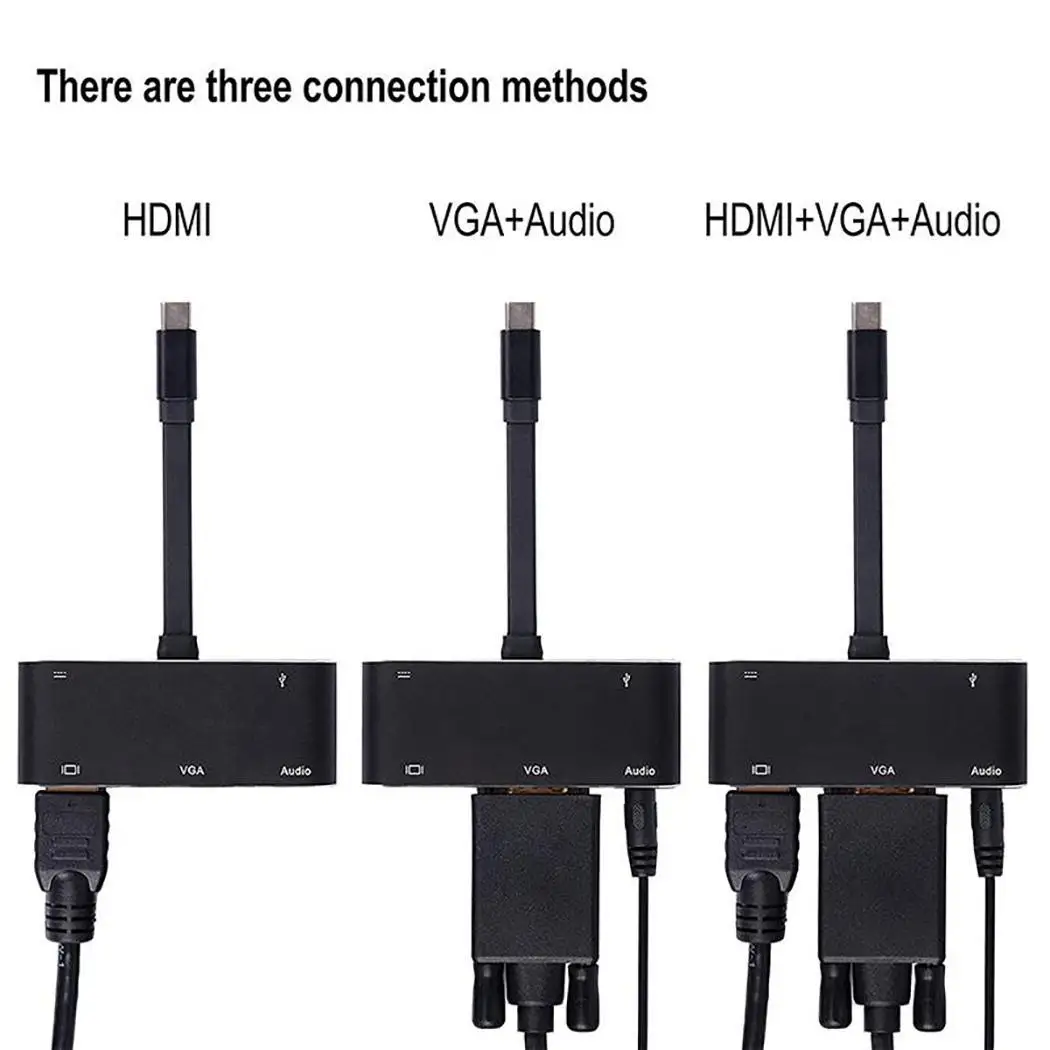 Портативный 5 в 1 USB C к HDMI адаптер 4 type HDMI/VGA/аудио/USB 3 0 порт + (PD) конвертер для