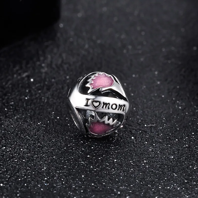 Devolove 925 стерлингового серебра I Love Mom Spacer Подвески Бусины Подходят оригинальный