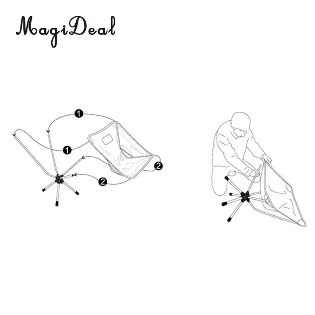 Satılık MagiDeal Açık Kamp Taşınabilir Katlanır 360 Döner Döner Sandalye + Taşıma çantası Yürüyüş Plaj Balıkçılık Sırt çantası