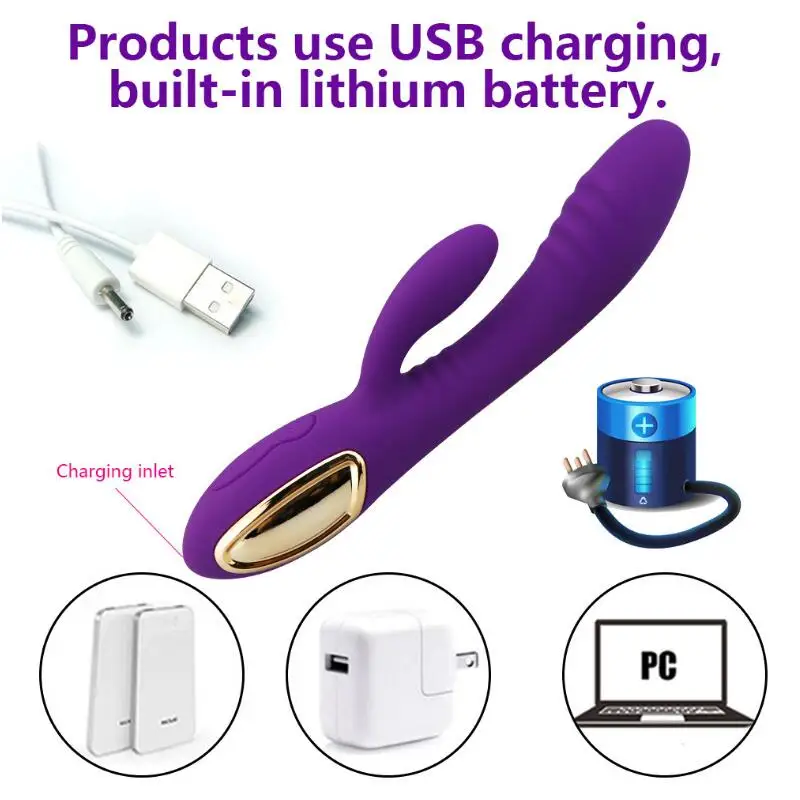2 Мотор 10 скоростной секс игрушка вибратор мягкий G Spot кролик USB Водонепроницаемый
