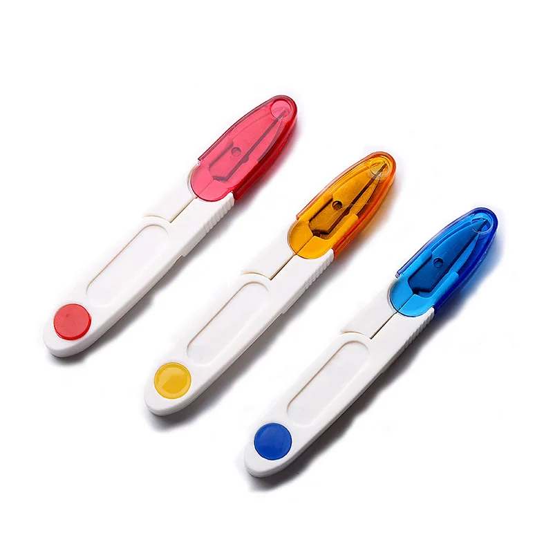 2 шт. портативные ножницы для пряжи с безопасной крышкой пластиковые ручки