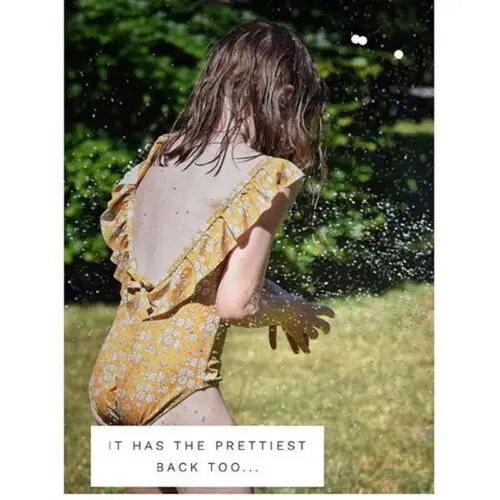 Желтый Цветочный Бикини для малышей детский купальник маленьких девочек с