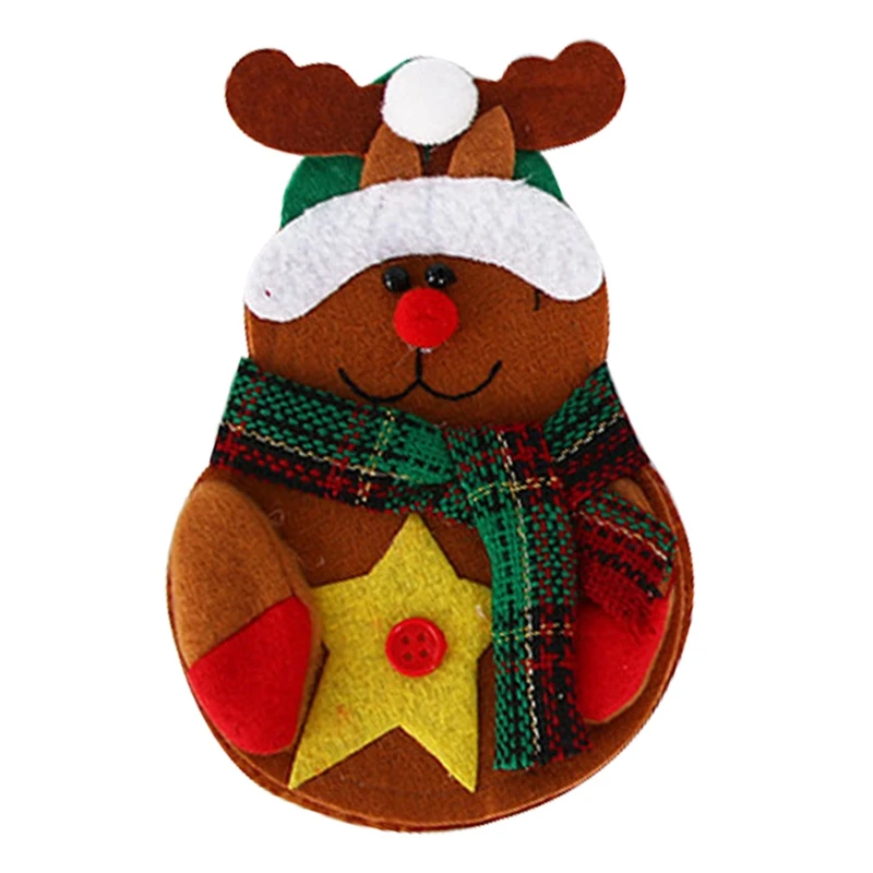 1pcs Cute Christmas Xmas Decor Kitchen Tableware Holder Pocket Dinner Bag elk | Дом и сад