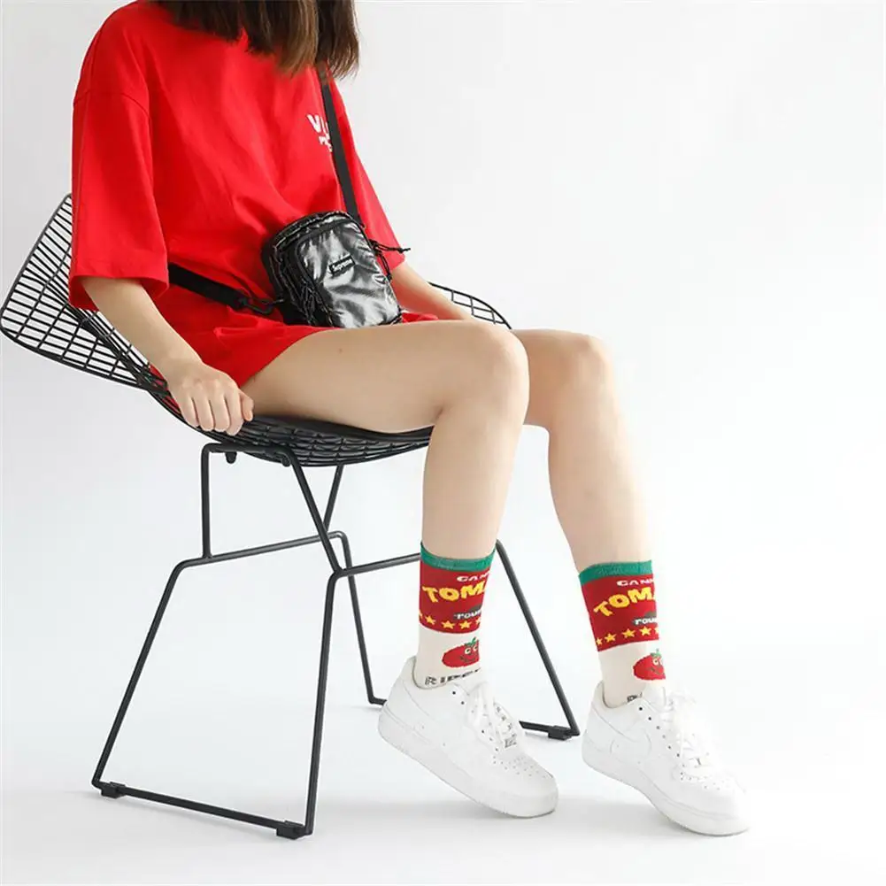Женские модные повседневные эластичные носки в уличном стиле с милым рисунком