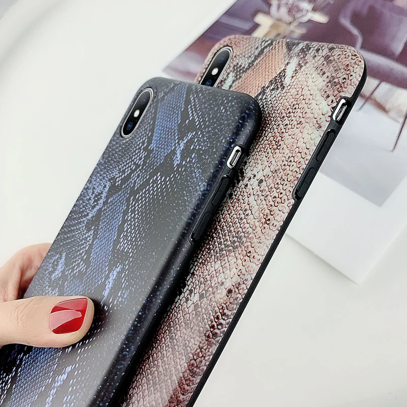 Moskado Snakeskin Texture Phone Case For iPhone 6 6S 7 8 Plus X XR XS Max Luxury Vintage Snake Skin Pattern |