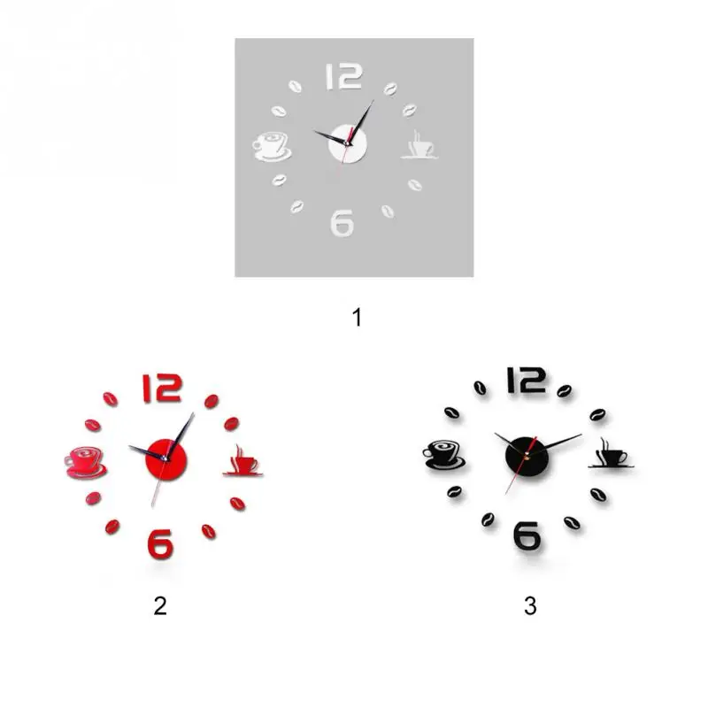 Кофейная чашка картины на стену кухни 3d мультфильм самоклеющиеся настенные часы