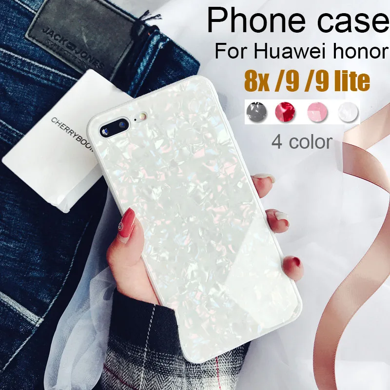 Case on honor 9 lite back glass for huawei light covers 8x bumper coque hawawi honer soft edge case | Мобильные телефоны и