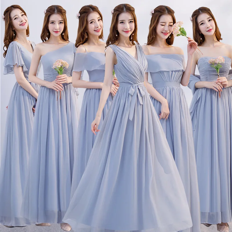 Vivian's Bridal 2019 модное тонкое шифоновое платье трапециевидной формы два цвета
