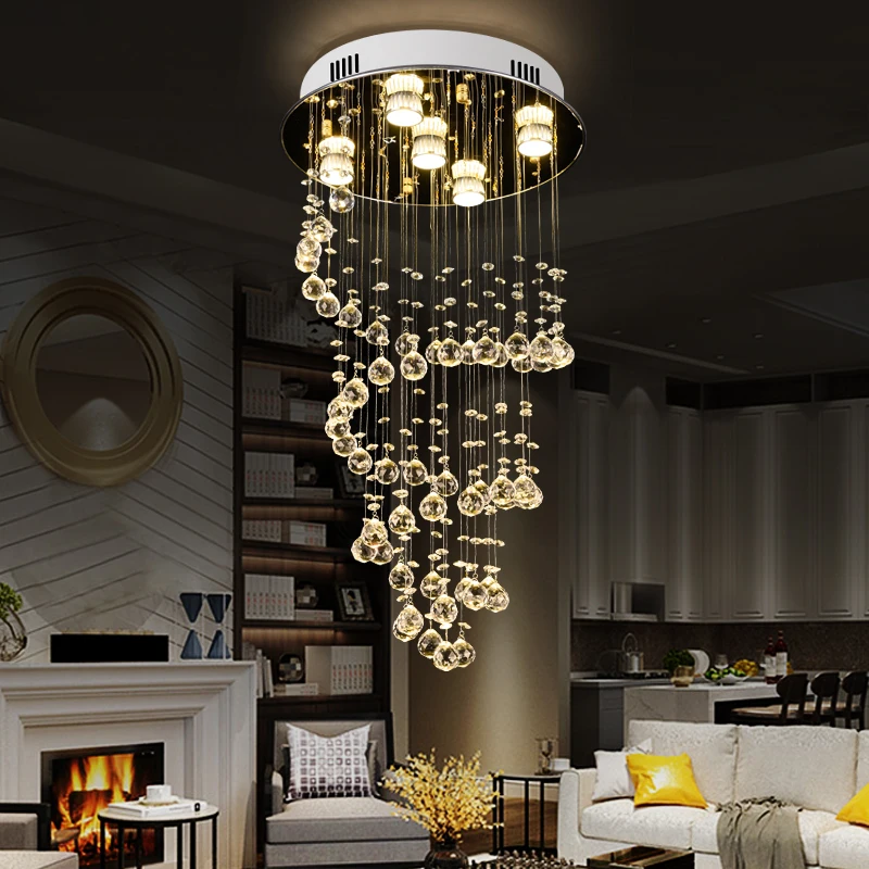 Современные спиральные хрустальные люстры осветительные приборы роскошные для