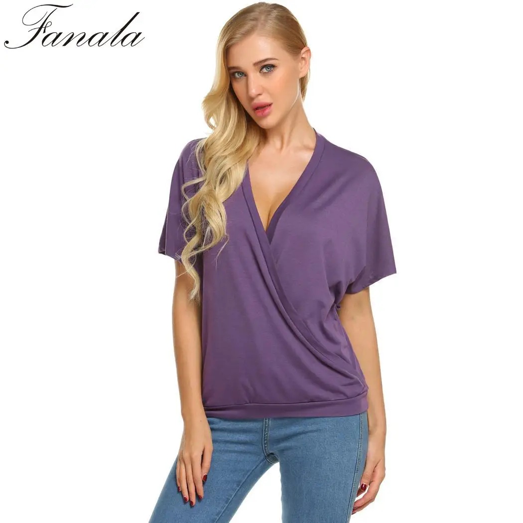 FANALA Женские повседневные футболки весна осень топы драпировка Лето Feminino