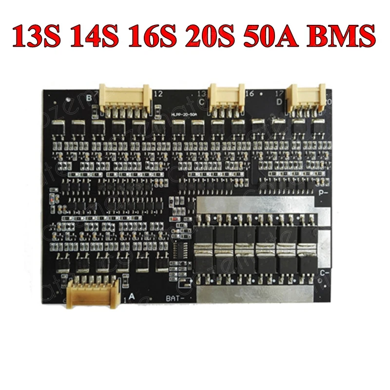 Супер баланс 13s 14s 48v 16s BMS 5A максимальный ток 50A 25A разрядный литиевый Lifepo4