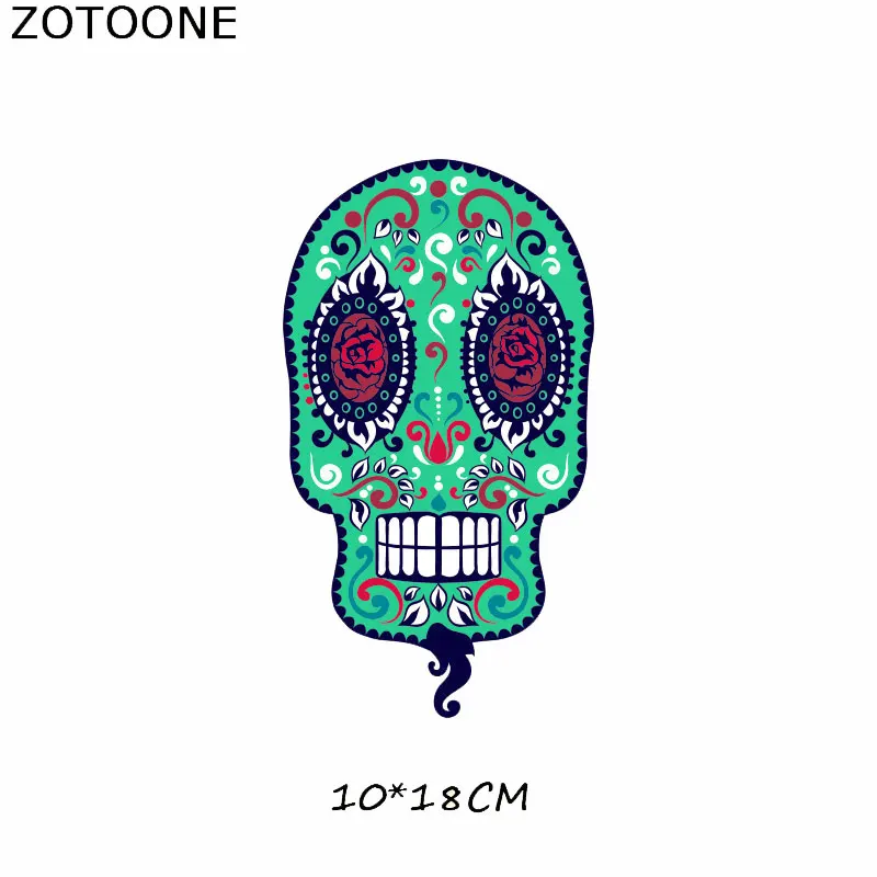 Нашивки ZOTOONE с черепом в стиле Хэллоуин термотрансферные моющиеся аксессуары