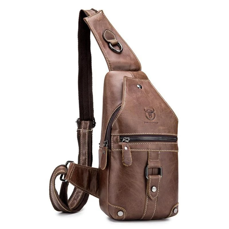 Bullcaptain Genuine Leather Men Messenger Bag Casual Crossbody Fashion Men'S Handbag Chest Male Shoulder | Багаж и сумки