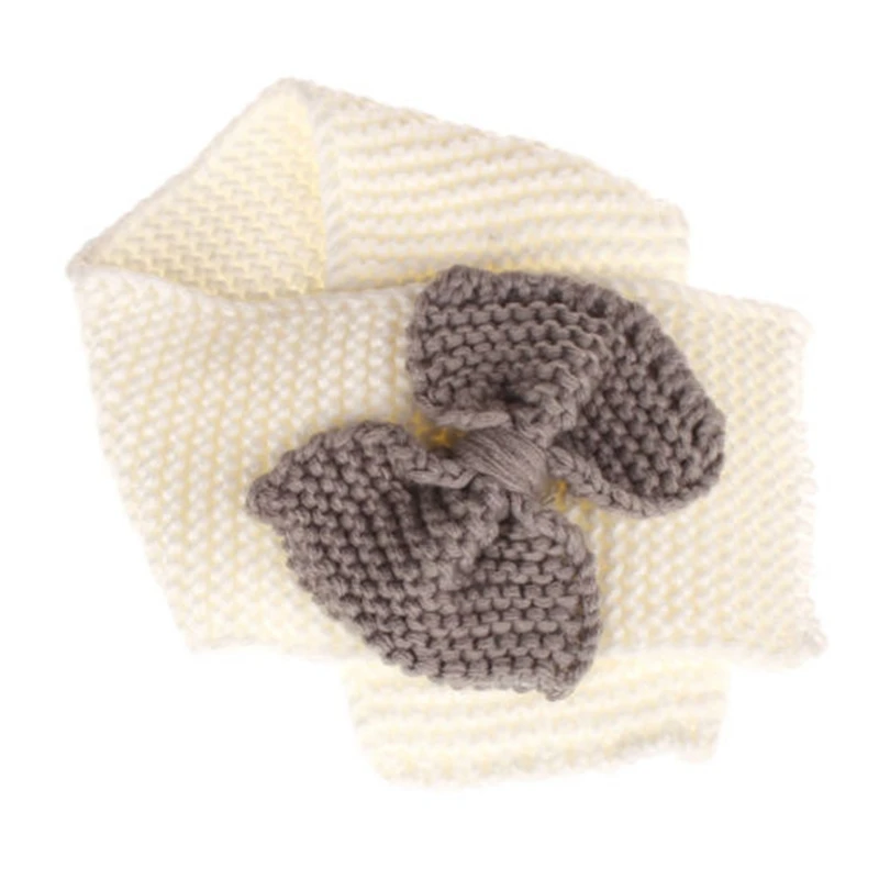

New Baby Girls Kids Winter Warm Bow Knitting Wool Scarf Girls Knit Neck Wrap Scarf Casual Warm
