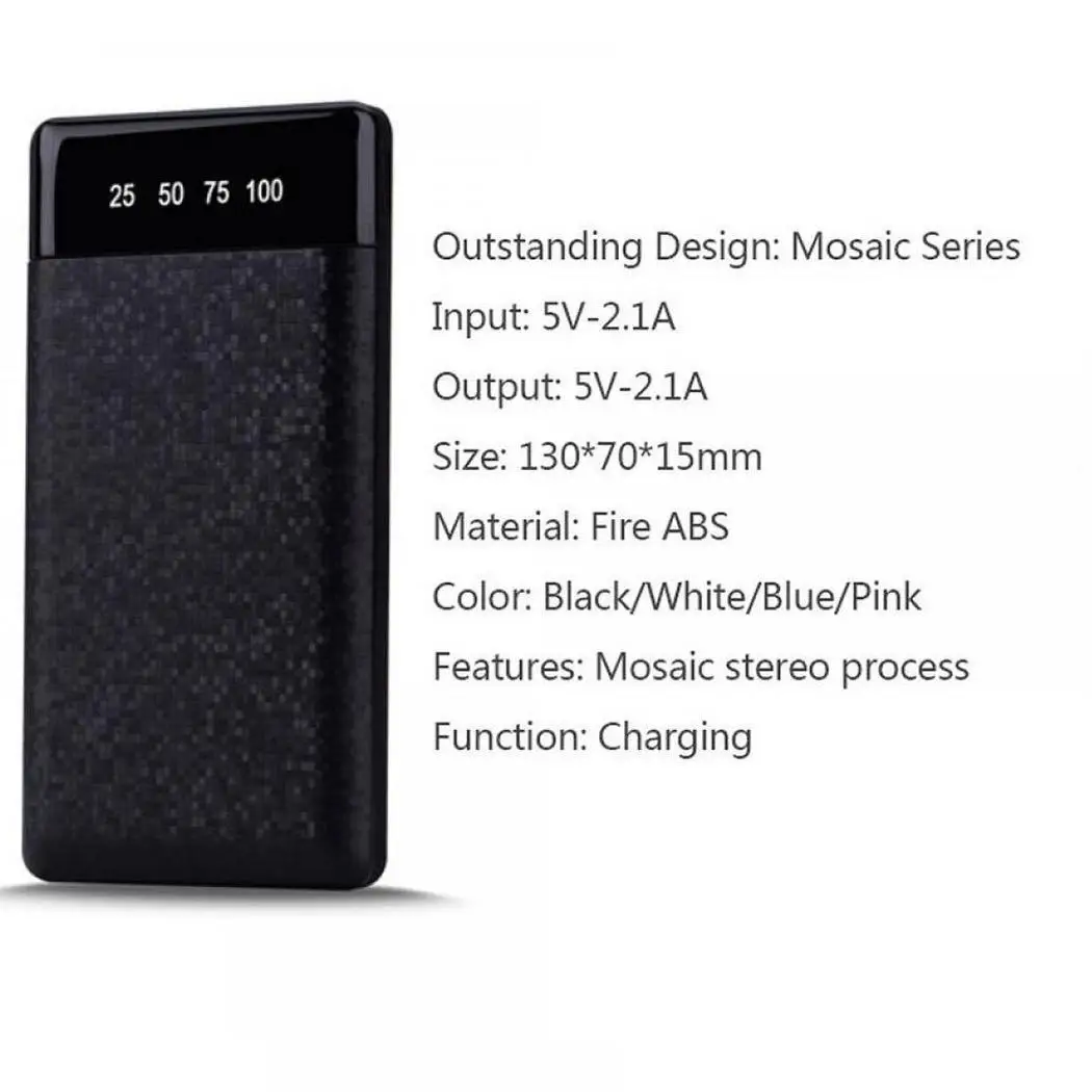 Durable Portable LCD Digital Display Dual USB Power 5V/2.1A 10000mAh Bank Mobile External Charger Powerbank | Мобильные телефоны и