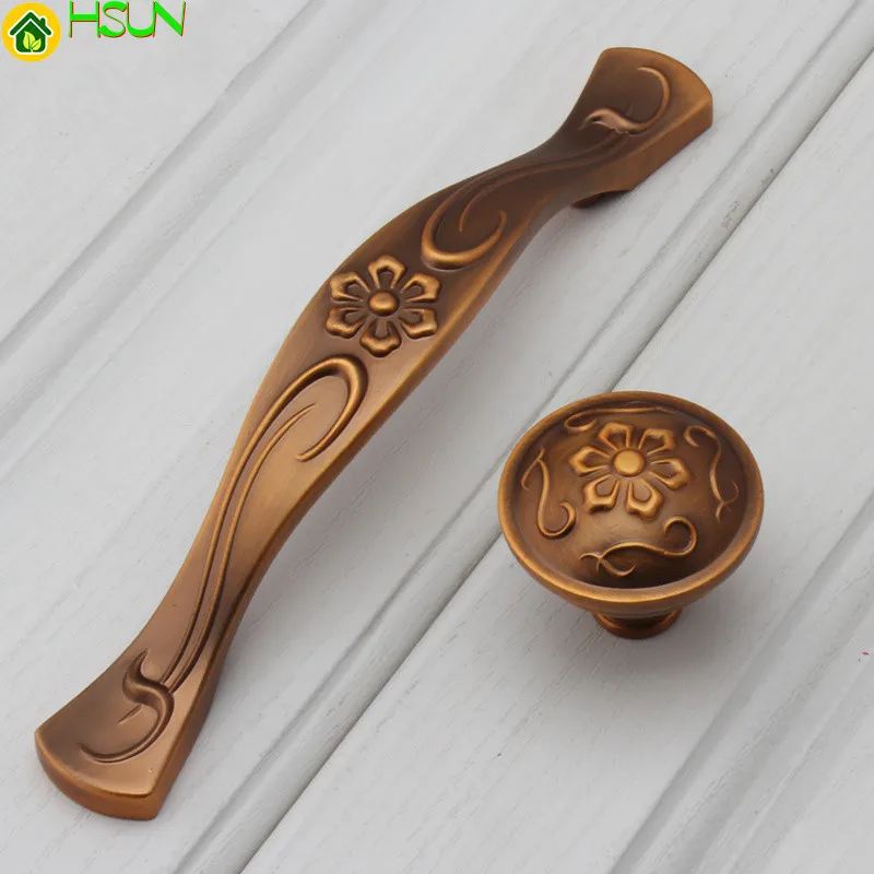

Vintage Style Dresser Knobs Drawer Pull Handles Bronze Flower Kitchen Cabinet Handle Door Handle Furniture Hardware