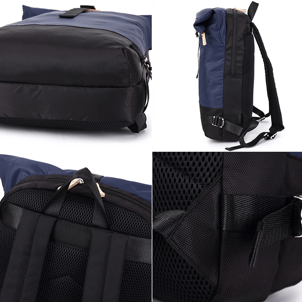 Рулонная крышка сплошной цвет большой емкости рюкзак мужская повседневная