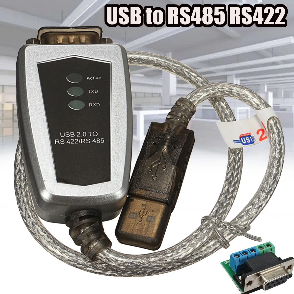 

1Pcs USB to serial rs-422/485 cable converter usb to rs485 rs422 communication converter 1.8M cable