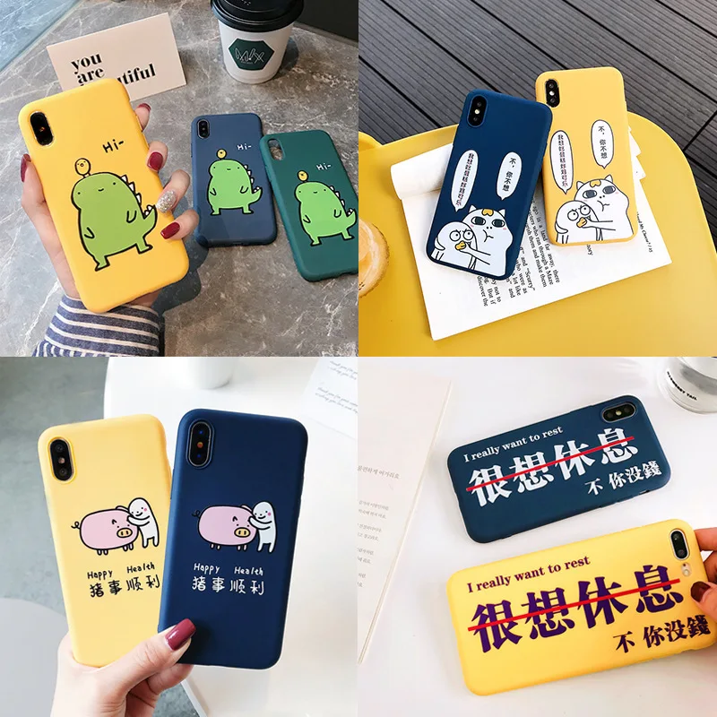 Candy Color Leaf Print Phone Case for iPhone X 6 6s 7 8 Plus XR XS Max Cactus Plants Fashion Soft TPU Rubber Silicon Cover Capa |