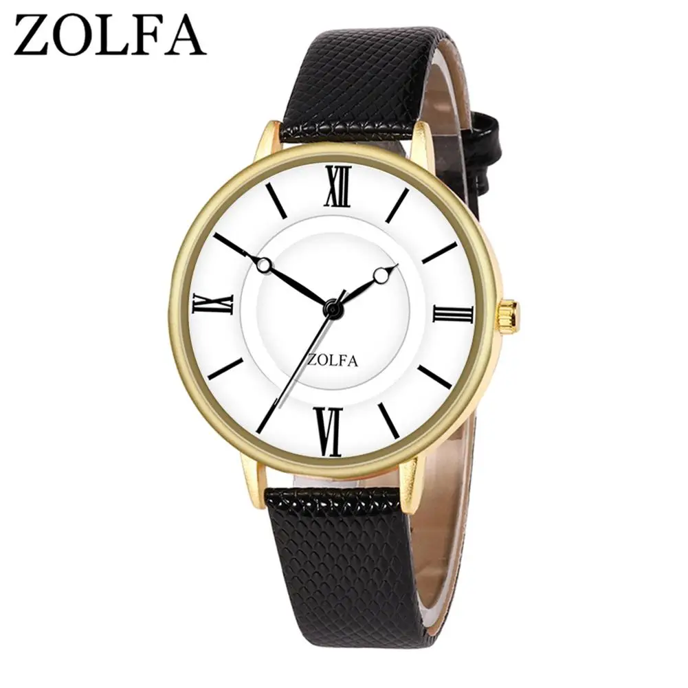 

ZOLFA Women's Watch Fashionable Glass Mirror Wrist Quartz Watch Women Simple Casual Female Quartz Watch Hot Sale 2019