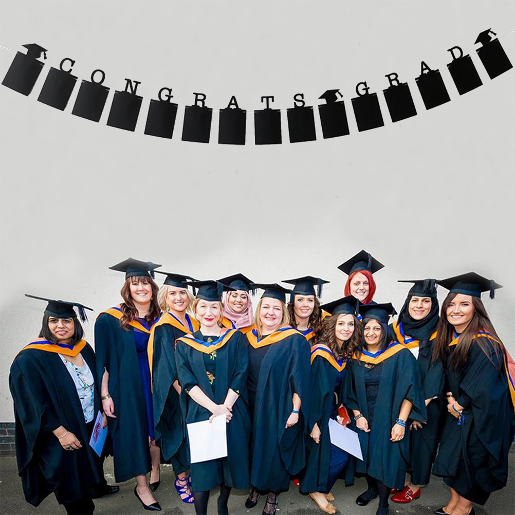 1 шт. поздравления градиентный баннер сезон выпускного флажки с блестками