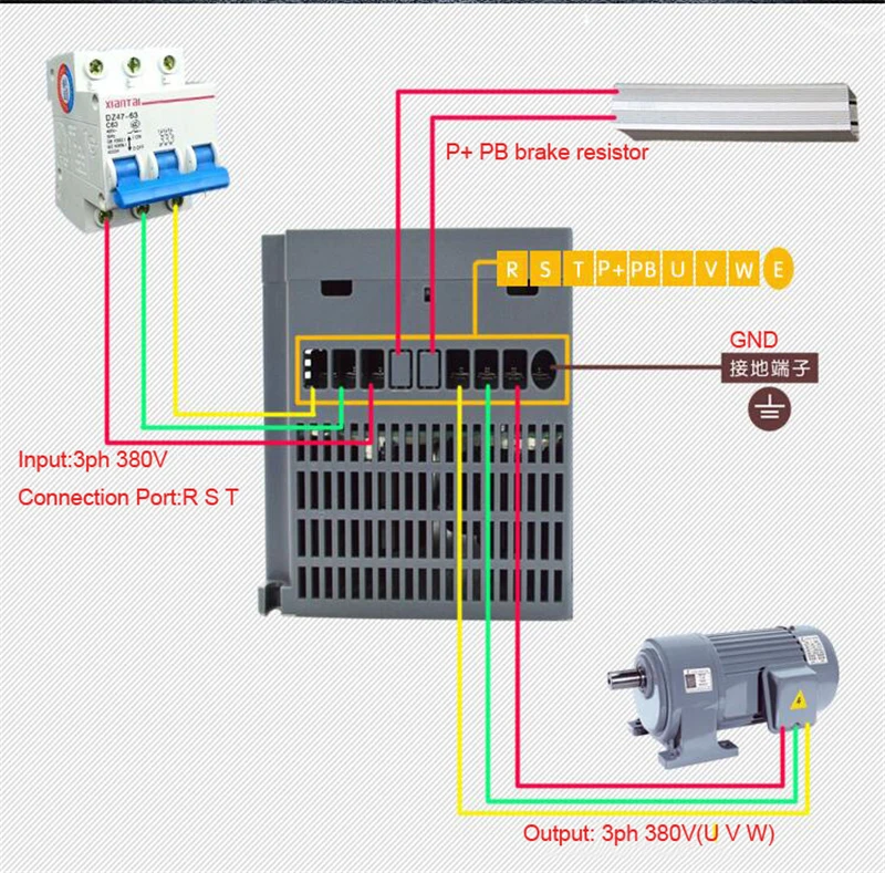 1HP 0 75 кВт 380 В 2.3A 3-фазный вход вектора VFD выход ПИД универсальный преобразователь