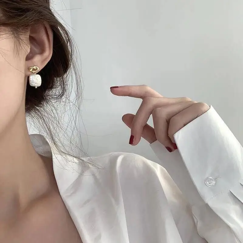 Простой натуральный пресноводный жемчуг висячие серьги винтажные женские