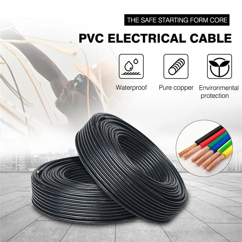 CLAITE 10 м 2Pin Водонепроницаемый Электрический провод 24/22/20 AWG удлиненный ПВХ