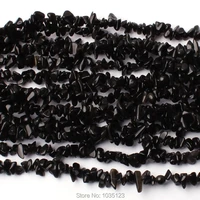 high quality 5 8mm natural black chip shape obsidian diy gems loose beads strand 32 jewellery creative making w3412