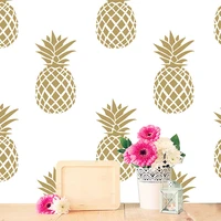 gold pineapple self adhesive wallpaper creative fashion fruit waterproof pvc flat wall sticker for furniture bedroom desktrop