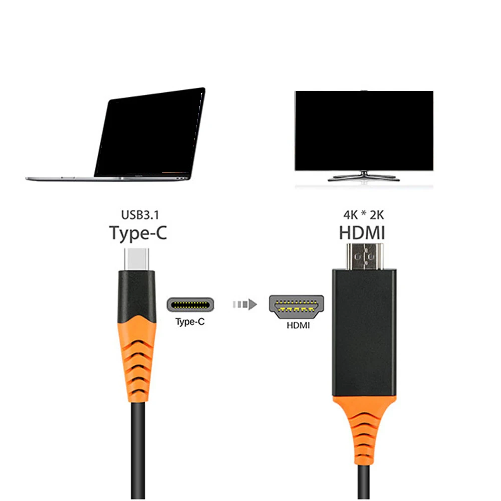 Новый Тип C USB-C к 4K HDMI HDTV ТВ кабель адаптер для Samsung Galaxy S10 Note 9 Mac | Электроника