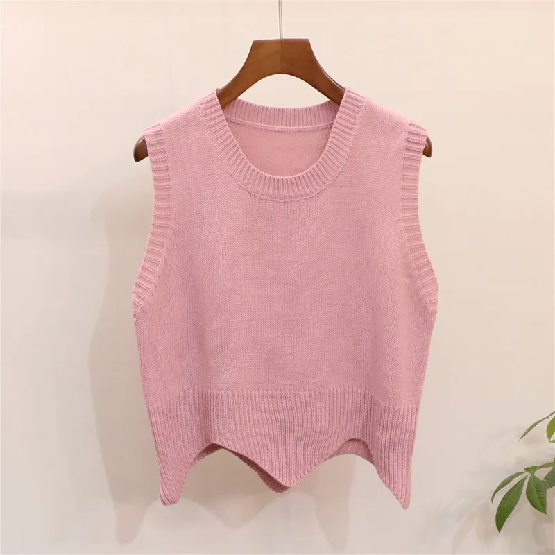 Для женщин без рукавов Вязание свитер дна рубашки пуловер Топ зимние женские