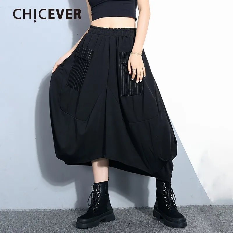 

2020 Spring New Pattern Black Half-body Skirt Woman Will Code Easy Thin A Word Thick And Disorderly Long Fund Stripe Skirt