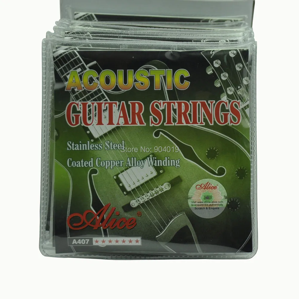 20Sets Alice Acoustic Guitar Strings Coated Copper Alloy Wound 6 Strings Set A407-L